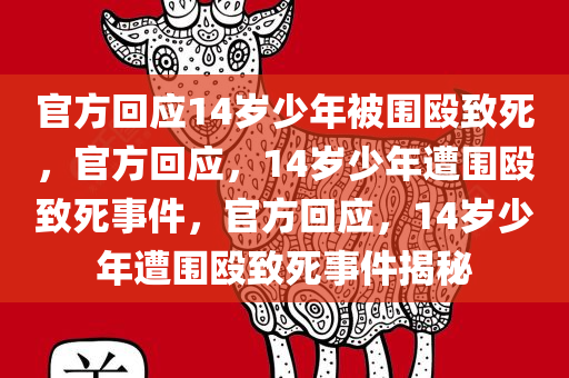 官方回应14岁少年被围殴致死，官方回应，14岁少年遭围殴致死事件，官方回应，14岁少年遭围殴致死事件揭秘