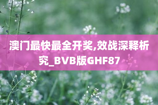 澳门最快最全开奖,效战深释析究_BVB版GHF87