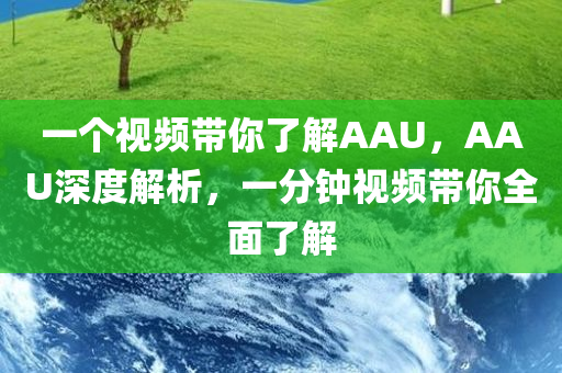 一个视频带你了解AAU，AAU深度解析，一分钟视频带你全面了解