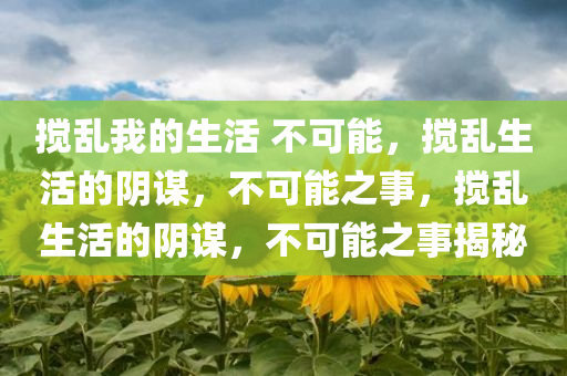 搅乱我的生活 不可能，搅乱生活的阴谋，不可能之事，搅乱生活的阴谋，不可能之事揭秘