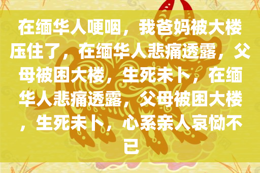 在缅华人哽咽，我爸妈被大楼压住了，在缅华人悲痛透露，父母被困大楼，生死未卜，在缅华人悲痛透露，父母被困大楼，生死未卜，心系亲人哀恸不已