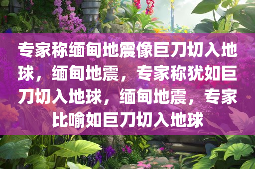 专家称缅甸地震像巨刀切入地球，缅甸地震，专家称犹如巨刀切入地球，缅甸地震，专家比喻如巨刀切入地球