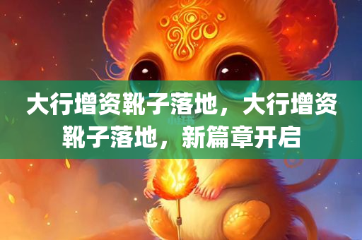 大行增资靴子落地，大行增资靴子落地，新篇章开启