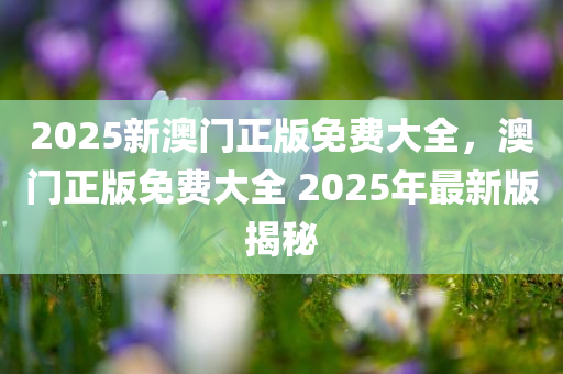 2025新澳门正版免费大全，澳门正版免费大全 2025年最新版揭秘