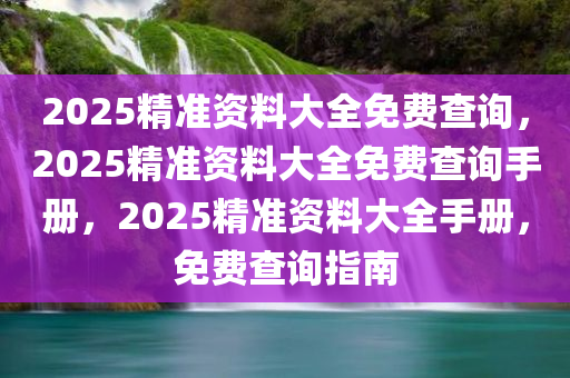 2025精准资料大全免费查询，2025精准资料大全免费查询手册，2025精准资料大全手册，免费查询指南