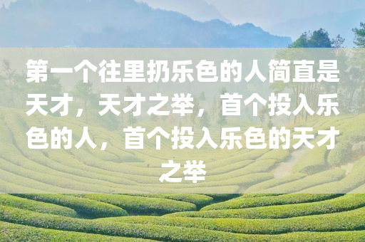 第一个往里扔乐色的人简直是天才，天才之举，首个投入乐色的人，首个投入乐色的天才之举