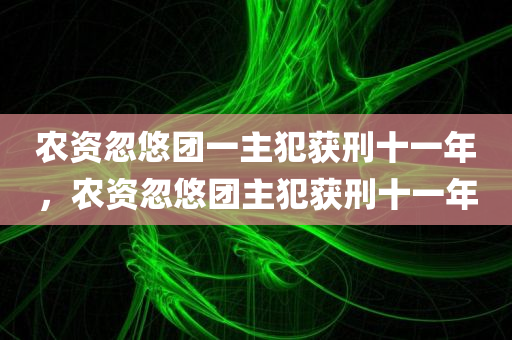 农资忽悠团一主犯获刑十一年，农资忽悠团主犯获刑十一年
