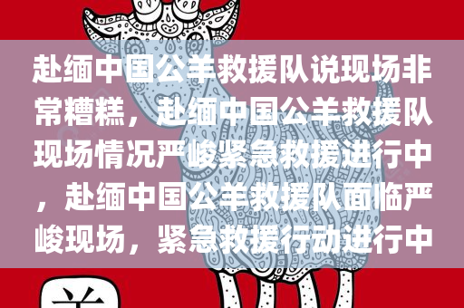 赴缅中国公羊救援队说现场非常糟糕，赴缅中国公羊救援队现场情况严峻紧急救援进行中，赴缅中国公羊救援队面临严峻现场，紧急救援行动进行中
