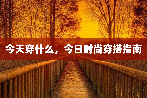 今天穿什么，今日时尚穿搭指南