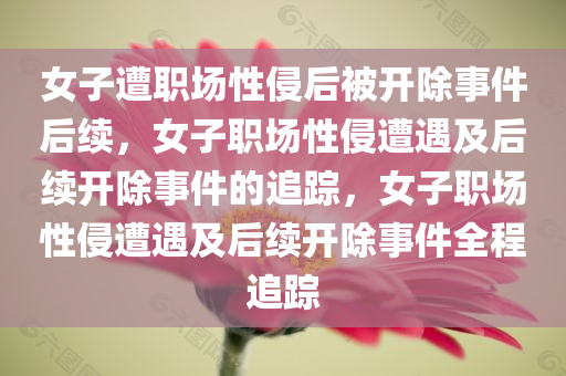女子遭职场性侵后被开除事件后续，女子职场性侵遭遇及后续开除事件的追踪，女子职场性侵遭遇及后续开除事件全程追踪