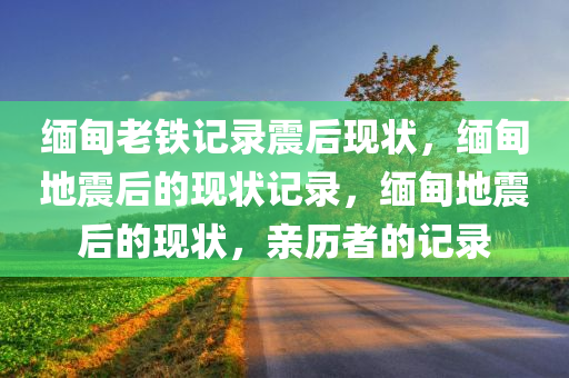 缅甸老铁记录震后现状，缅甸地震后的现状记录，缅甸地震后的现状，亲历者的记录
