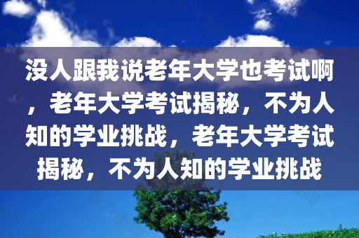 没人跟我说老年大学也考试啊，老年大学考试揭秘，不为人知的学业挑战，老年大学考试揭秘，不为人知的学业挑战