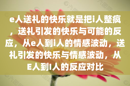 e人送礼的快乐就是把i人整疯，送礼引发的快乐与可能的反应，从e人到i人的情感波动，送礼引发的快乐与情感波动，从E人到I人的反应对比