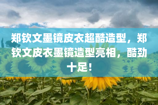 郑钦文墨镜皮衣超酷造型，郑钦文皮衣墨镜造型亮相，酷劲十足！
