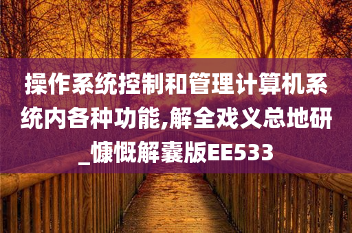 操作系统控制和管理计算机系统内各种功能,解全戏义总地研_慷慨解囊版EE533