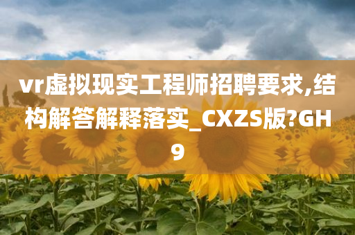vr虚拟现实工程师招聘要求,结构解答解释落实_CXZS版?GH9