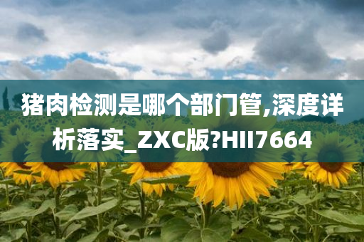 猪肉检测是哪个部门管,深度详析落实_ZXC版?HII7664