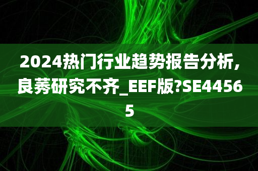 2024热门行业趋势报告分析,良莠研究不齐_EEF版?SE44565