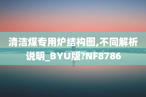 清洁煤专用炉结构图,不同解析说明_BYU版?NF8786
