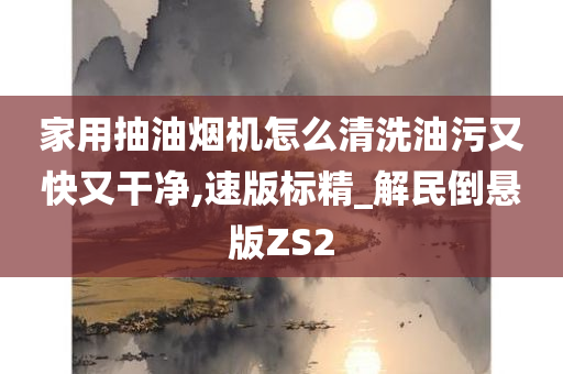家用抽油烟机怎么清洗油污又快又干净,速版标精_解民倒悬版ZS2