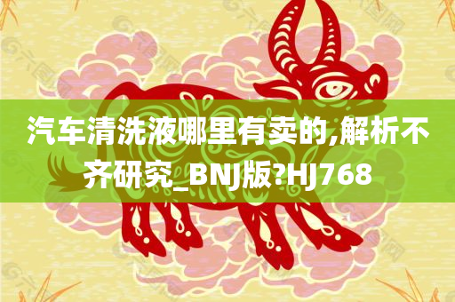 汽车清洗液哪里有卖的,解析不齐研究_BNJ版?HJ768
