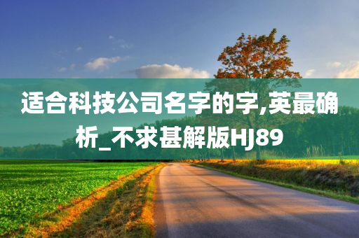 适合科技公司名字的字,英最确析_不求甚解版HJ89