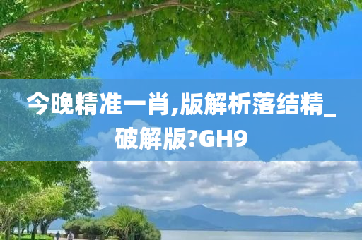 今晚精准一肖,版解析落结精_破解版?GH9