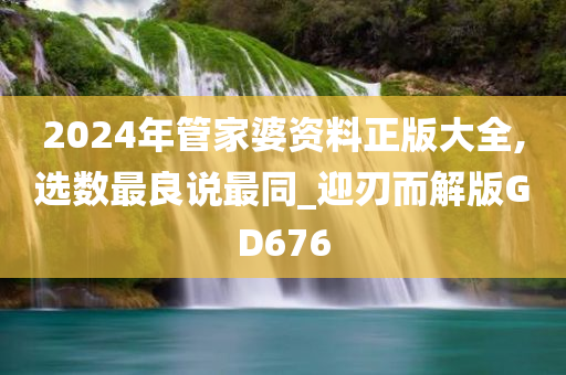 2024年管家婆资料正版大全,选数最良说最同_迎刃而解版GD676