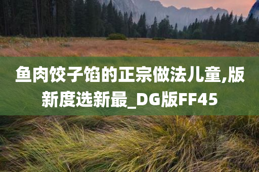 鱼肉饺子馅的正宗做法儿童,版新度选新最_DG版FF45
