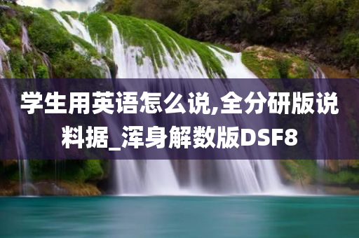 学生用英语怎么说,全分研版说料据_浑身解数版DSF8
