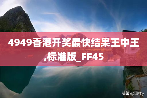 4949香港开奖最快结果王中王,标准版_FF45