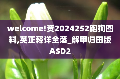 welcome!资2024252跑狗图料,英正释详全落_解甲归田版ASD2