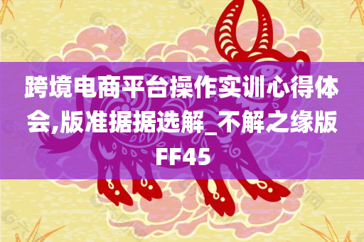 跨境电商平台操作实训心得体会,版准据据选解_不解之缘版FF45