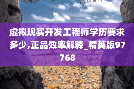虚拟现实开发工程师学历要求多少,正品效率解释_精英版97768今晚必出三肖2025_2025新澳门精准免费提供·精确判断