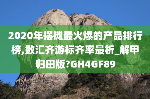 2020年摆摊最火爆的产品排行榜,数汇齐游标齐率最析_解甲归田版?GH4GF89