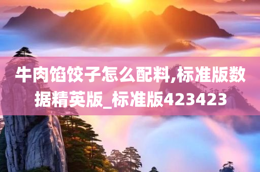 牛肉馅饺子怎么配料,标准版数据精英版_标准版423423今晚必出三肖2025_2025新澳门精准免费提供·精确判断