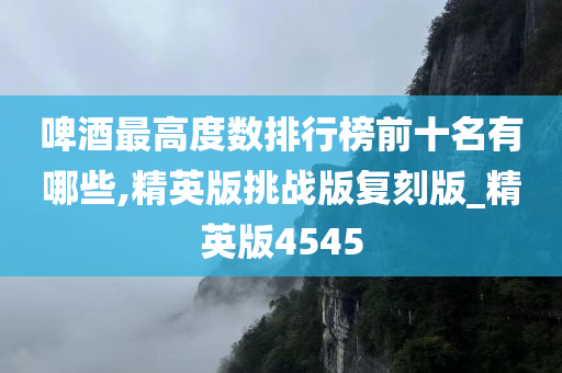啤酒最高度数排行榜前十名有哪些,精英版挑战版复刻版_精英版4545