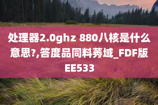 处理器2.0ghz 880八核是什么意思?,答度品同料莠域_FDF版EE533