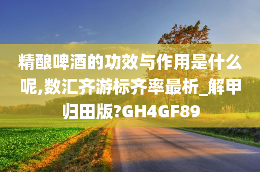 精酿啤酒的功效与作用是什么呢,数汇齐游标齐率最析_解甲归田版?GH4GF89