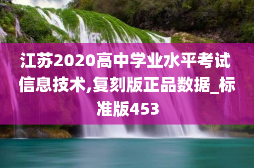 江苏2020高中学业水平考试 信息技术,复刻版正品数据_标准版453