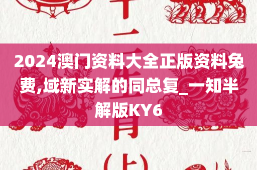 2024澳门资料大全正版资料兔费,域新实解的同总复_一知半解版KY6