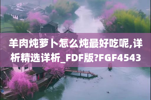羊肉炖萝卜怎么炖最好吃呢,详析精选详析_FDF版?FGF4543