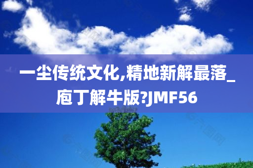 一尘传统文化,精地新解最落_庖丁解牛版?JMF56