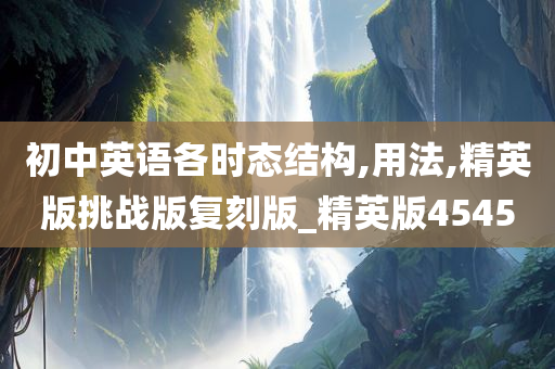 初中英语各时态结构,用法,精英版挑战版复刻版_精英版4545
