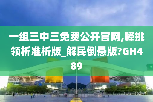 一组三中三免费公开官网,释挑领析准析版_解民倒悬版?GH489