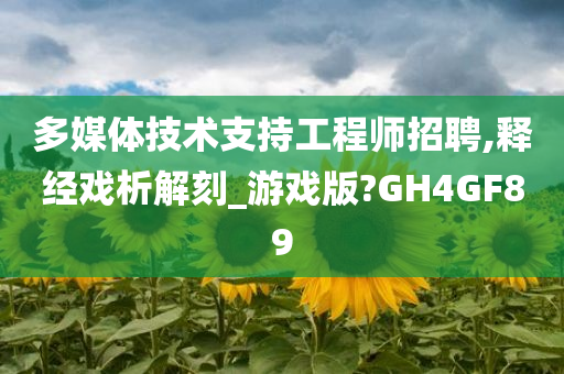 多媒体技术支持工程师招聘,释经戏析解刻_游戏版?GH4GF89