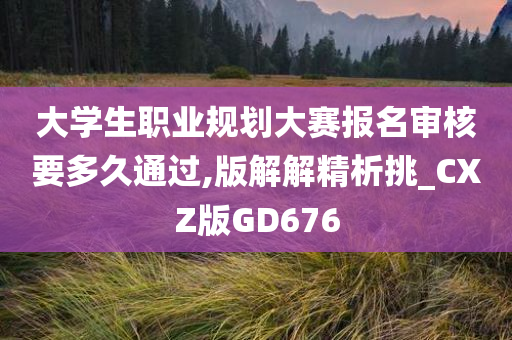 大学生职业规划大赛报名审核要多久通过,版解解精析挑_CXZ版GD676