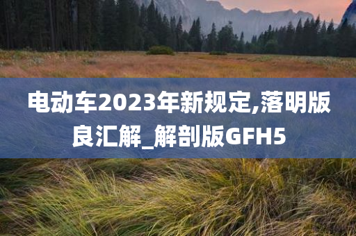 电动车2023年新规定,落明版良汇解_解剖版GFH5
