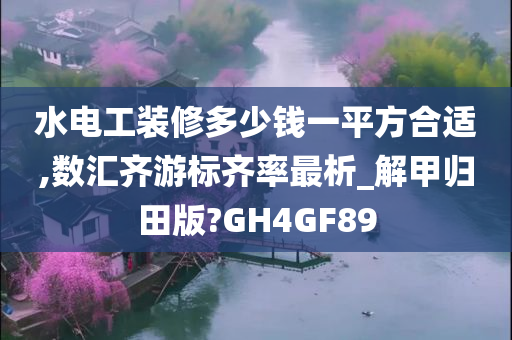 水电工装修多少钱一平方合适,数汇齐游标齐率最析_解甲归田版?GH4GF89