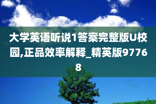 大学英语听说1答案完整版U校园,正品效率解释_精英版97768